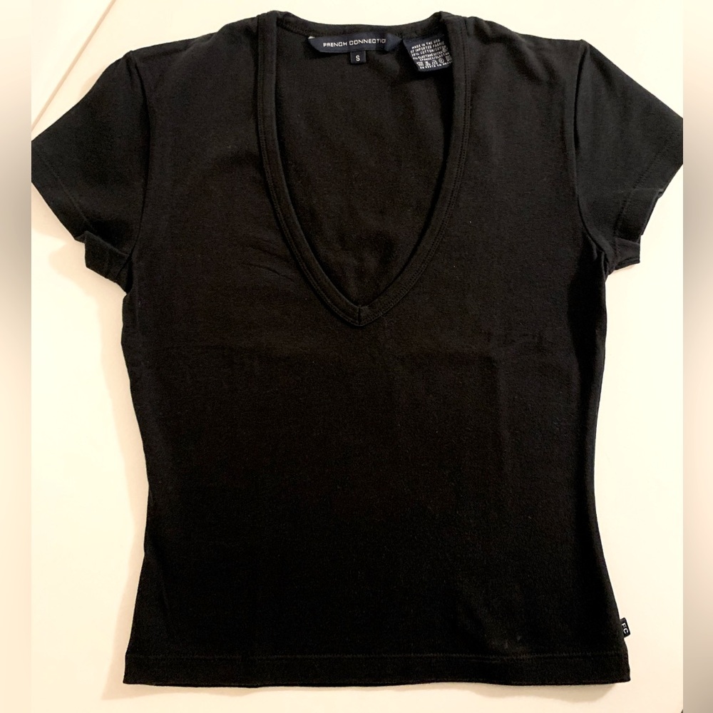 French Connection Deep V T Shirt